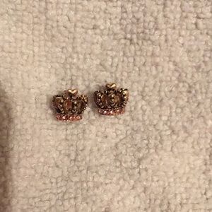 Juicy Couture crown earrings, 99% new, no box